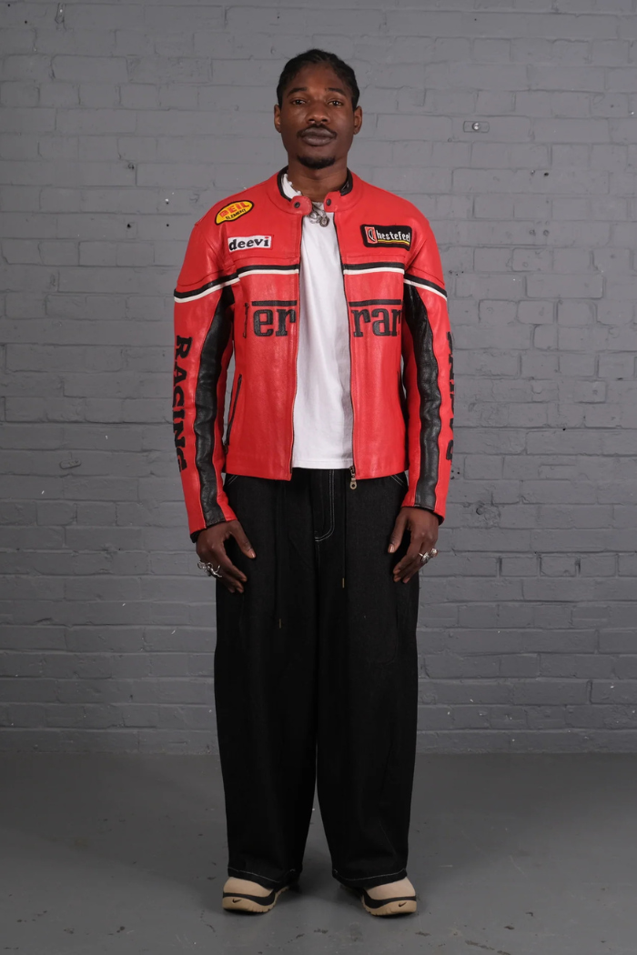 Jaqueta F1 Vintage de Couro Edição Scuderia Red'n Yellow