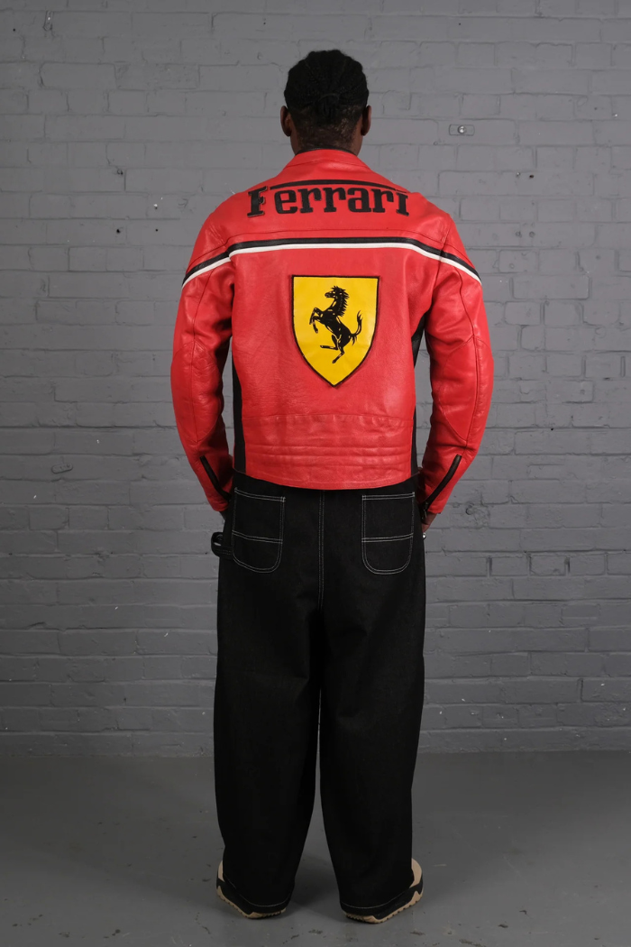 Jaqueta F1 Vintage de Couro Edição Scuderia Red'n Yellow