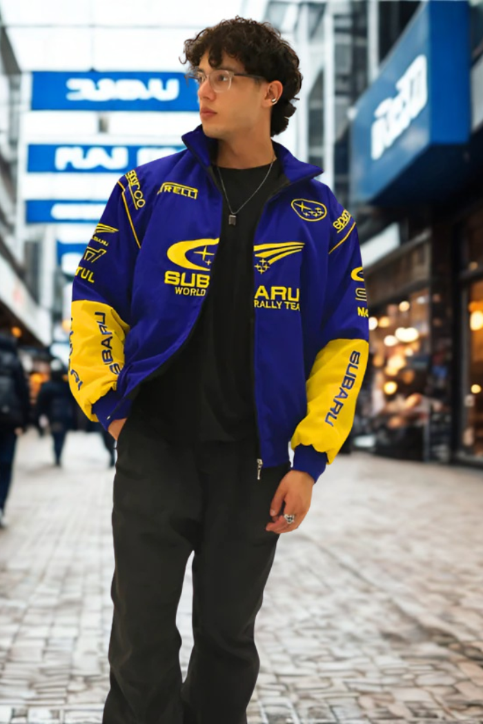 Jaqueta Vintage Rally World Edição Subaru Blue 90's - Unissex
